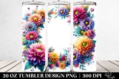 20 Oz Tumbler Sublimation | Colorful Watercolor Frame Product Image 2
