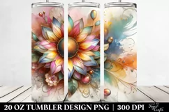20 Oz Tumbler Sublimation | Sunflower Marble Background Product Image 2