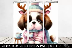 Baby Saint Bernard with Tea Cup, Transparent PNG Product Image 2