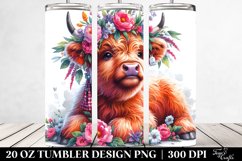 Excited Baby Highland Cow PNG Product Image 2