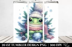 Cute Baby Frog with Christmas Tree Clipart 20 Oz Tumbler Product Image 2
