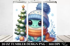 Cute Baby Frog with Christmas Tree Clipart 20 Oz Tumbler Product Image 2