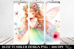 Colorful Fairy White Background Watercolor | 20 Oz Tumbler Product Image 2