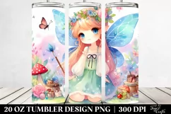 Colorful Fairy White Background Watercolor | 20 Oz Tumbler Product Image 2