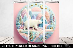 Colorful Polar Bear Winter Clipart, High-Res 20 Oz Tumbler Product Image 2