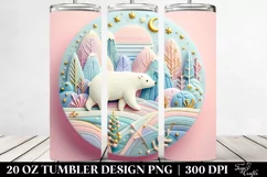 Colorful Polar Bear Winter Clipart, High-Res 20 Oz Tumbler Product Image 2