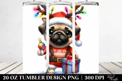 Expressive Baby Pug with Christmas Lights PNG Product Image 2