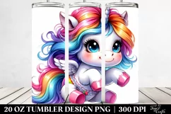Cute Unicorn Playing Baby | 20 oz Tumbler Product Image 2