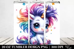 Cute Unicorn Playing Baby | 20 oz Tumbler Product Image 2
