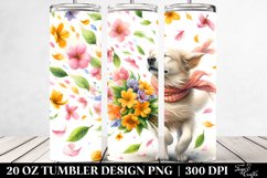 20 Oz Tumbler Sublimation | Watercolor Dog Tumbling Spring Product Image 2