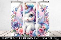 Cute Baby Unicorn Snapdragon Frame | 20 oz Tumbler Product Image 2