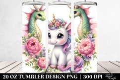 Cute Baby Unicorn Snapdragon Frame | 20 oz Tumbler Product Image 2
