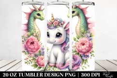 Cute Baby Unicorn Snapdragon Frame | 20 oz Tumbler Product Image 2