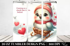 Cute Baby Parrot on Sleigh Clipart Product Image 2