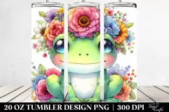 Frog with Flower Crown | 20 oz Tumbler Product Image 2