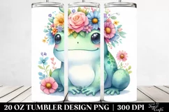 Colorful Frog with Flower Crown | 20 oz Tumbler Product Image 2