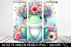 Frog with Flower Crown | 20 oz Tumbler Product Image 2