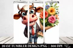 Cow with Large Flower Bouquet, High-Quality Clipart Product Image 2