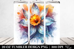 20 Oz Tumbler Sublimation | Narcissus Watercolor Splash Product Image 2