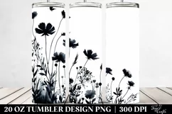 Bold Silhouettes Wild Flowers | 20 Oz Tumbler Product Image 2