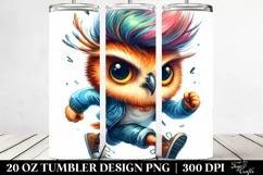 Cute Baby Owl Running | 20 oz Tumbler Product Image 2