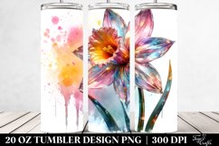 20 Oz Tumbler Sublimation | Narcissus Watercolor Splash Product Image 2