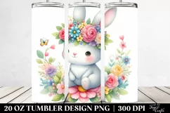 Colorful Rabbit with Flower Crown | 20 oz Tumbler Product Image 2