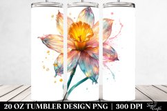 20 Oz Tumbler Sublimation | Narcissus Watercolor Splash Product Image 2