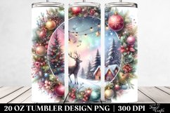 Colorful Christmas Scene, Transparent 20 Oz Tumbler Product Image 2
