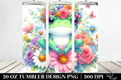 Frog with Flower Crown | 20 oz Tumbler Product Image 2