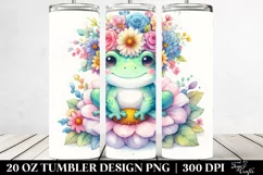Frog with Flower Crown | 20 oz Tumbler Product Image 2