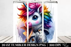 Expressive Baby Unicorn with Raincoat, Transparent PNG Product Image 2