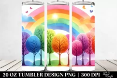 Colorful Pastel Rainbow Trees | 20 Oz Tumbler Product Image 2