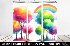 Colorful Pastel Rainbow Trees | 20 Oz Tumbler Product Image 2