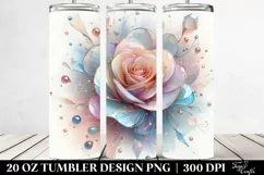 Abstract Shiny Rose Clipart, Transparent 20 Oz Tumbler Product Image 2
