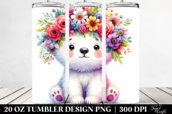 Cartoon-Style Polar Bear | 20 oz Tumbler Product Image 2