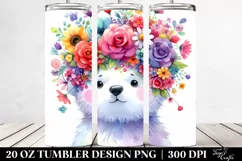Cartoon-Style Polar Bear | 20 oz Tumbler Product Image 2