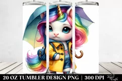 Model Unicorn with Raincoat and Umbrella, Transparent PNG Product Image 2