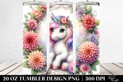 Cute Baby Unicorn Dahlia Frame | 20 oz Tumbler Product Image 2