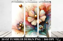 Abstract Wooden Anemone Clipart, Transparent 20 Oz Tumbler Product Image 2
