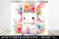 Cartoon-Style Bunny | 20 oz Tumbler Product Image 2