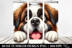 Funny Saint Bernard Peeking Over Paper | 20 Oz Tumbler Product Image 2