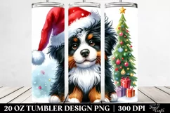 Expressive Baby Bernese Mountain Dog with Santa Hat, Product Image 2