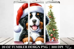 Expressive Baby Bernese Mountain Dog with Santa Hat, Product Image 2