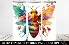 Abstract Watercolor Bee Flowers | 20 Oz Tumbler Product Image 2