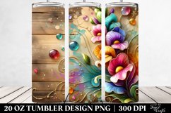 20 Oz Tumbler Sublimation | Colorful Snapdragon Wooden Product Image 2