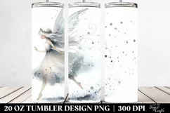 Whimsical Fairy Running Clipart, Transparent 20 Oz Tumbler Product Image 2
