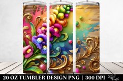 20 Oz Tumbler Sublimation | Colorful Snapdragon Wooden Product Image 2