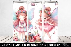 Cute Fairy Watercolor Clipart, High-Res 20 Oz Tumbler Product Image 2