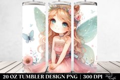 Cute Fairy Watercolor Clipart, High-Res 20 Oz Tumbler Product Image 2